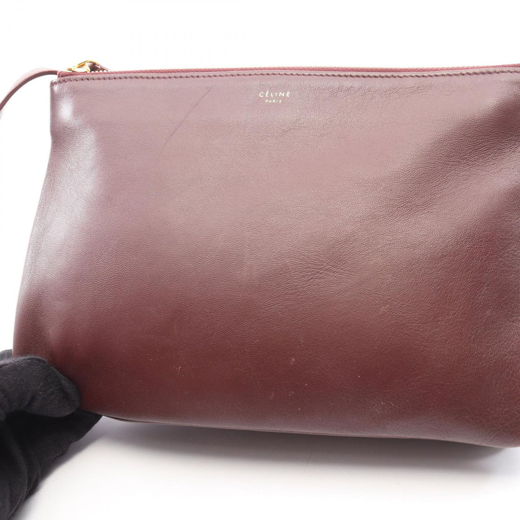 Celine Shoulder Bag Trio Large Bordeaux Leather — view 8