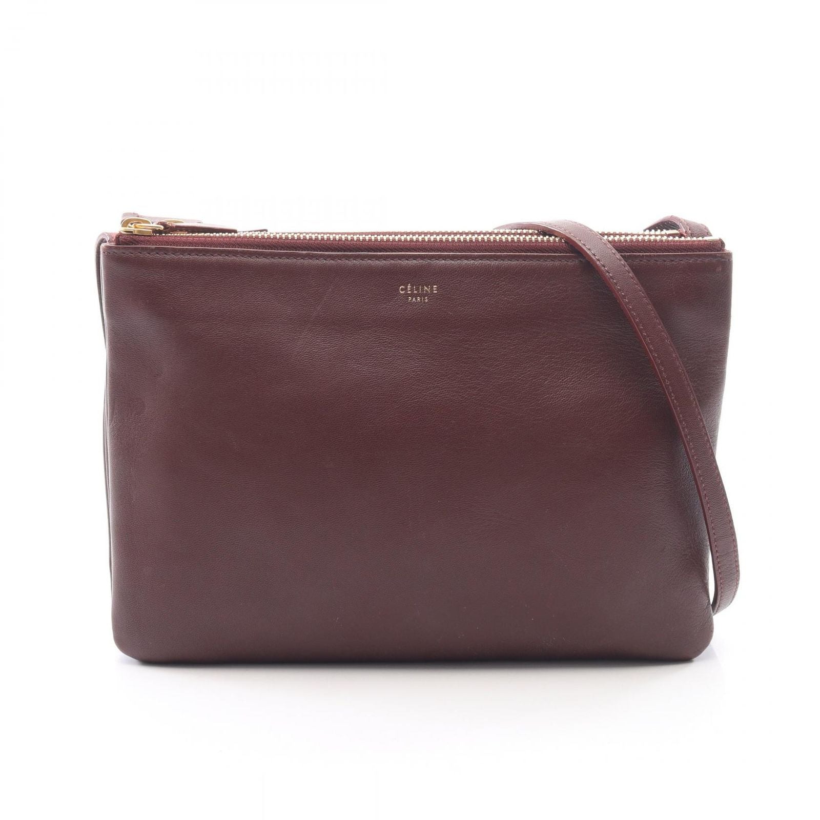 Celine Shoulder Bag Trio Large Bordeaux Leather