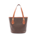Celine Tote Macadam 2 Brown Dark Canvas Leather