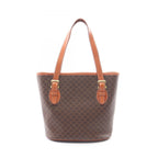 Celine Tote Macadam 2 Brown Dark Canvas Leather