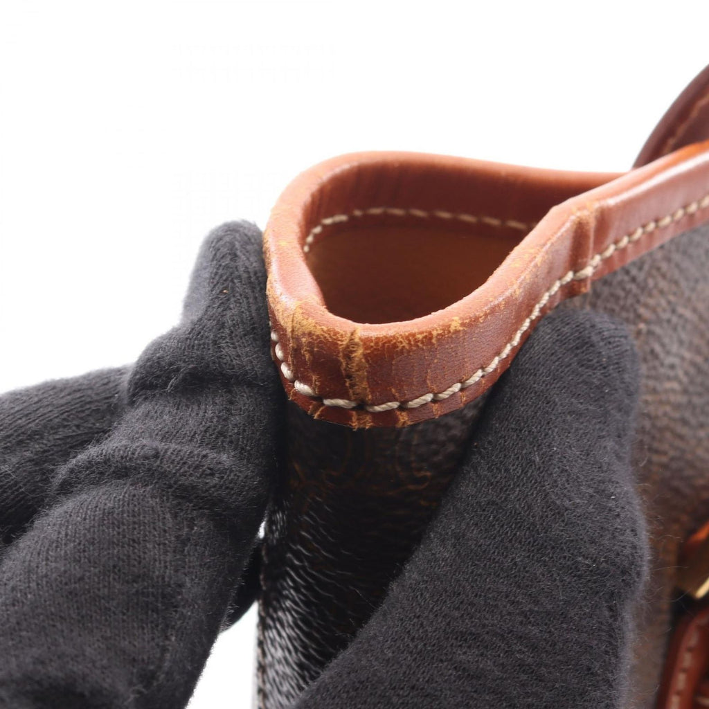 Celine Tote Macadam 2 Brown Dark Canvas Leather — view 8
