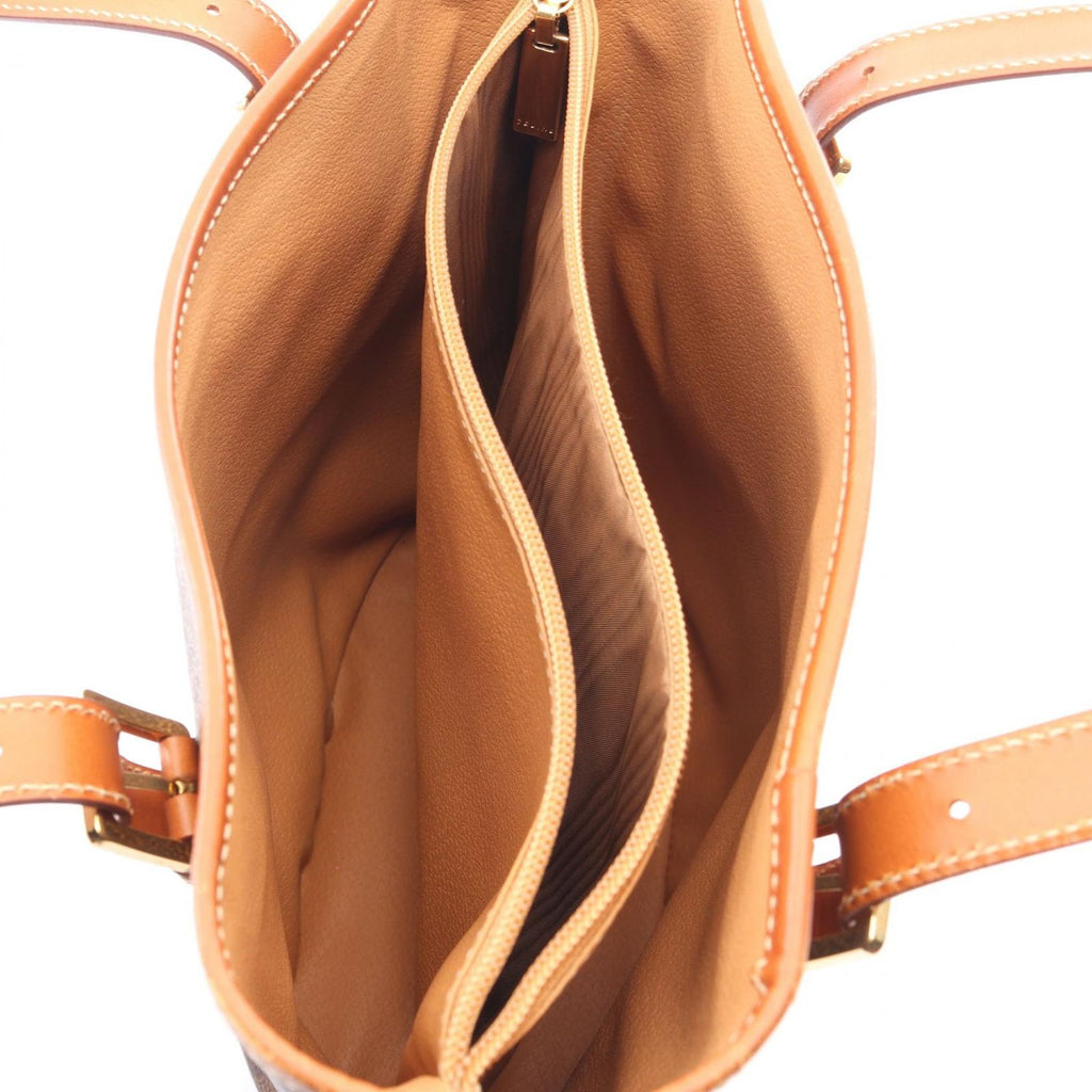 Celine Tote Macadam 2 Brown Dark Canvas Leather — view 3