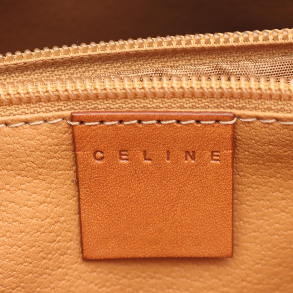 Celine Tote Macadam 2 Brown Dark Canvas Leather — view 4