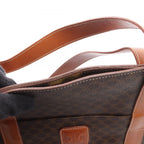 Celine Tote Macadam Dark Brown Canvas Leather — view 9