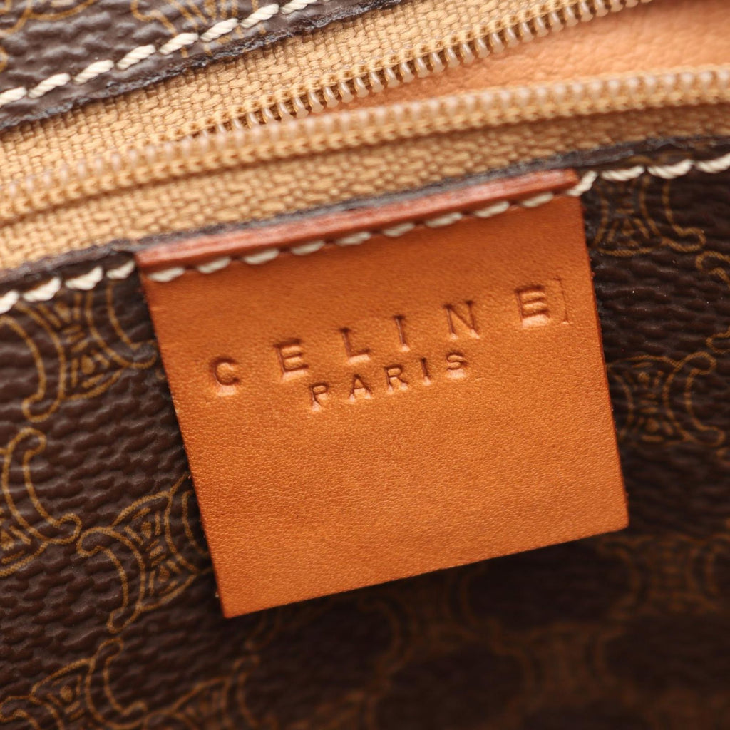 Celine Tote Macadam Dark Brown Canvas Leather — view 4