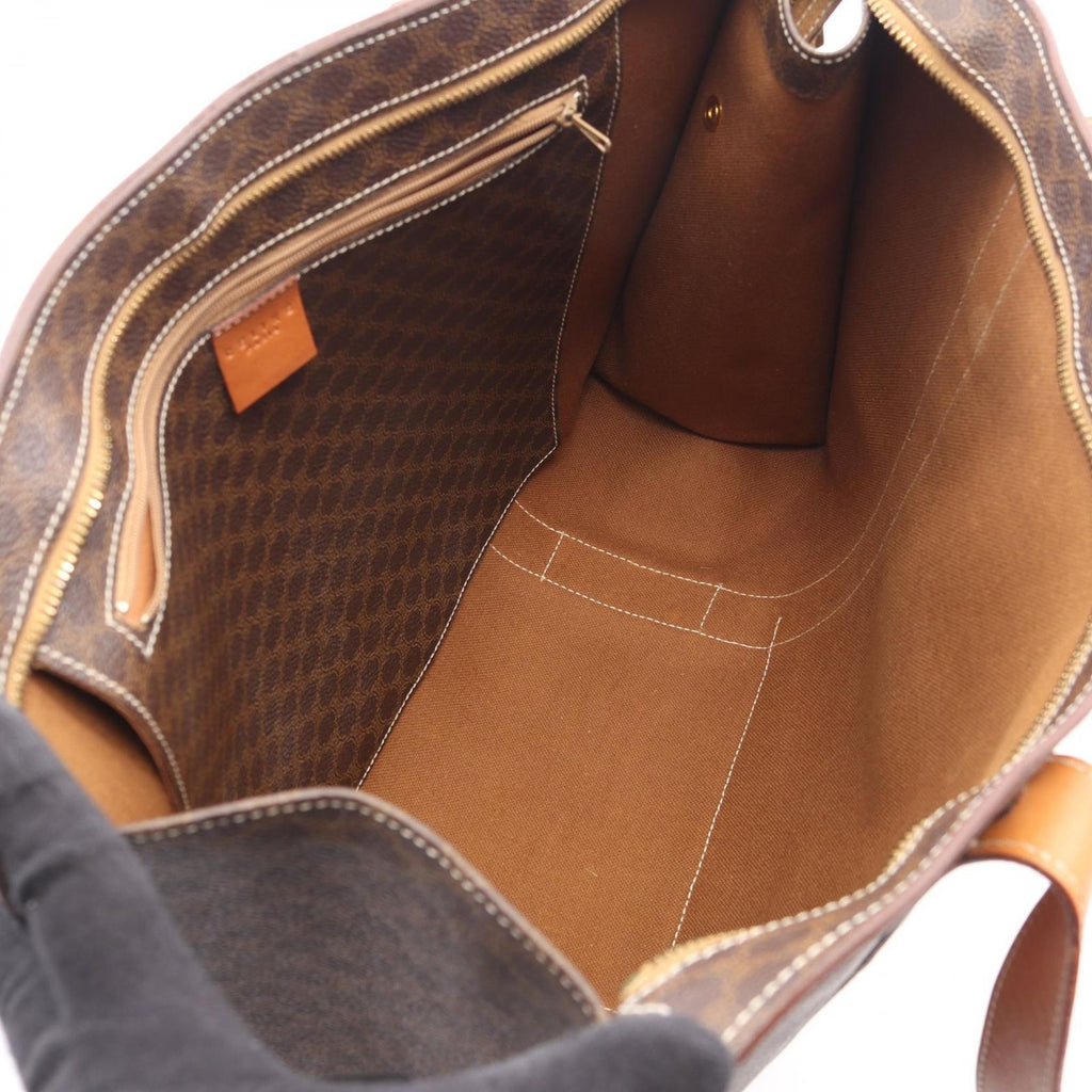 Celine Tote Macadam Dark Brown Canvas Leather — view 3