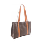 Celine Tote Macadam Dark Brown Canvas Leather — view 2