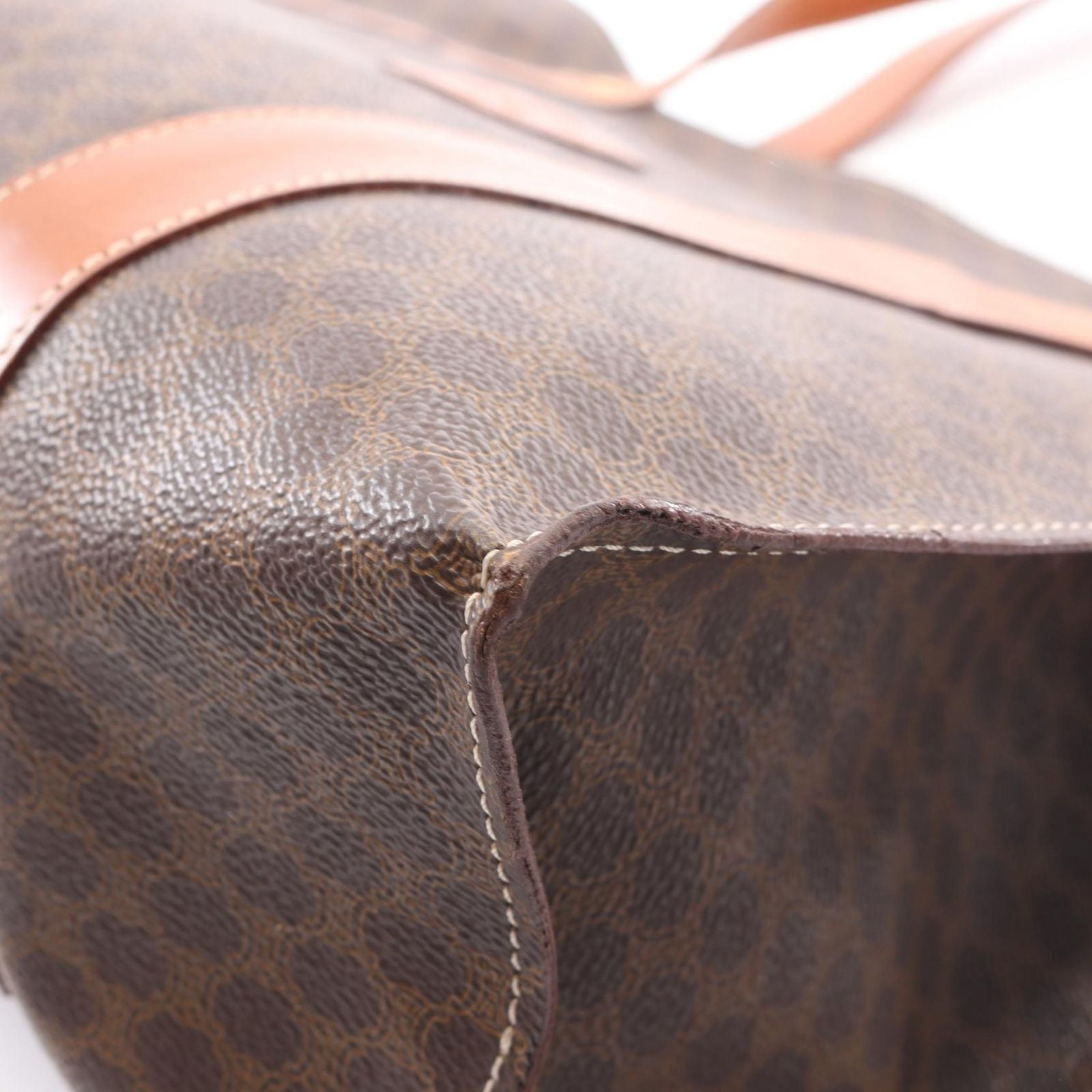 Celine Tote Macadam Dark Brown Canvas Leather — view 5