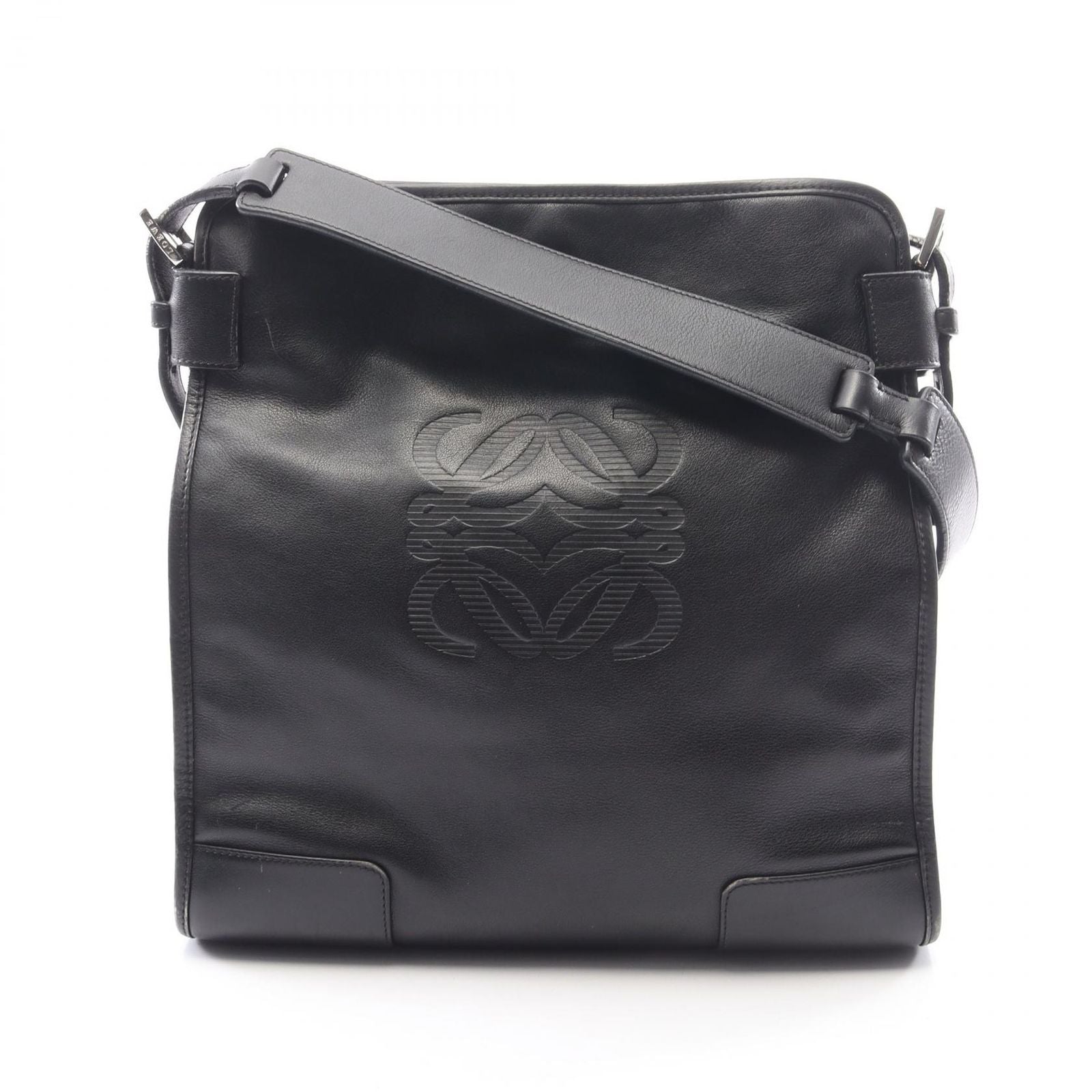 Loewe Shoulder Bag Anagram Black Leather