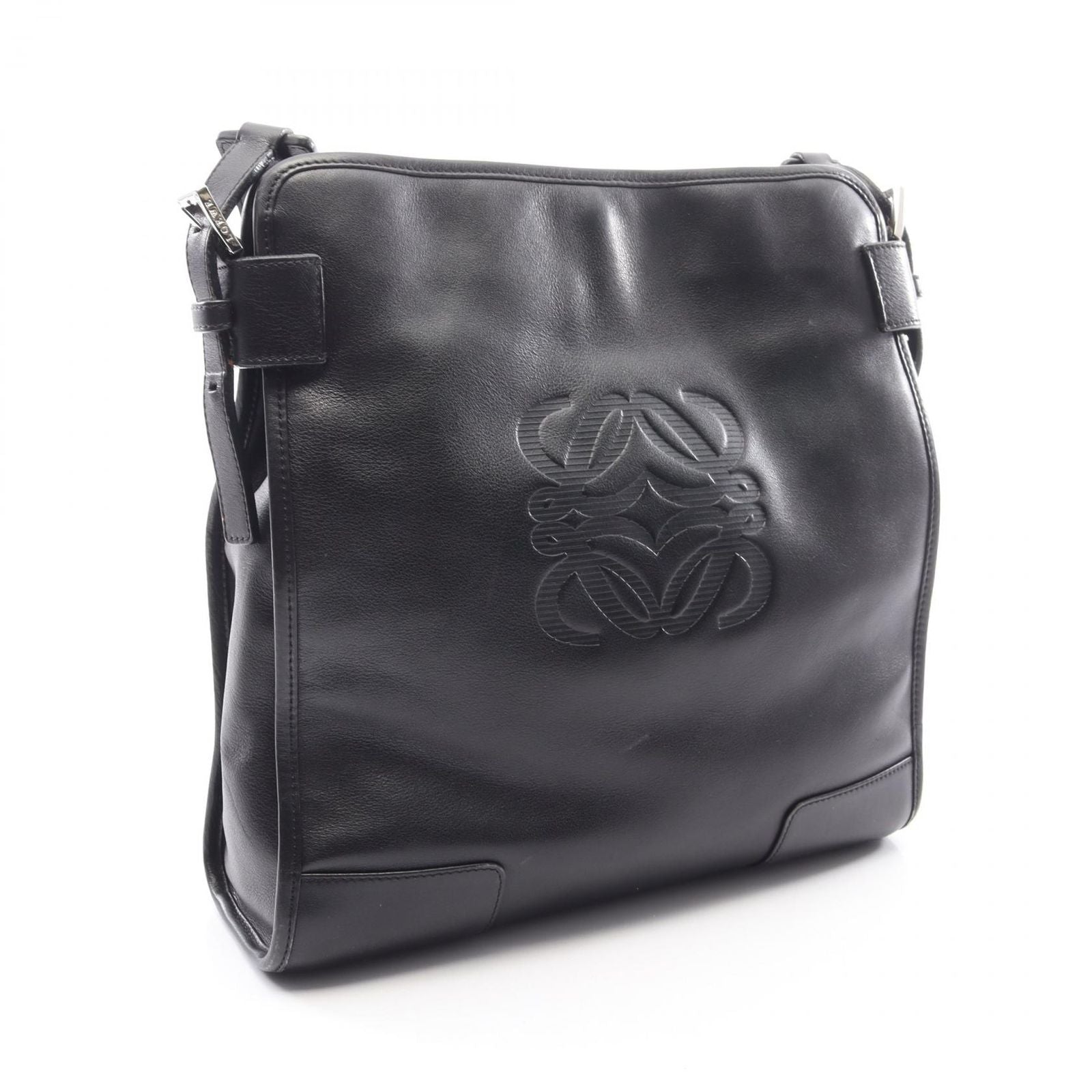 Loewe Shoulder Bag Anagram Black Leather — view 2