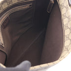Gucci Shoulder Bag GG Supreme Beige Dark Brown Canvas Leather — view 3