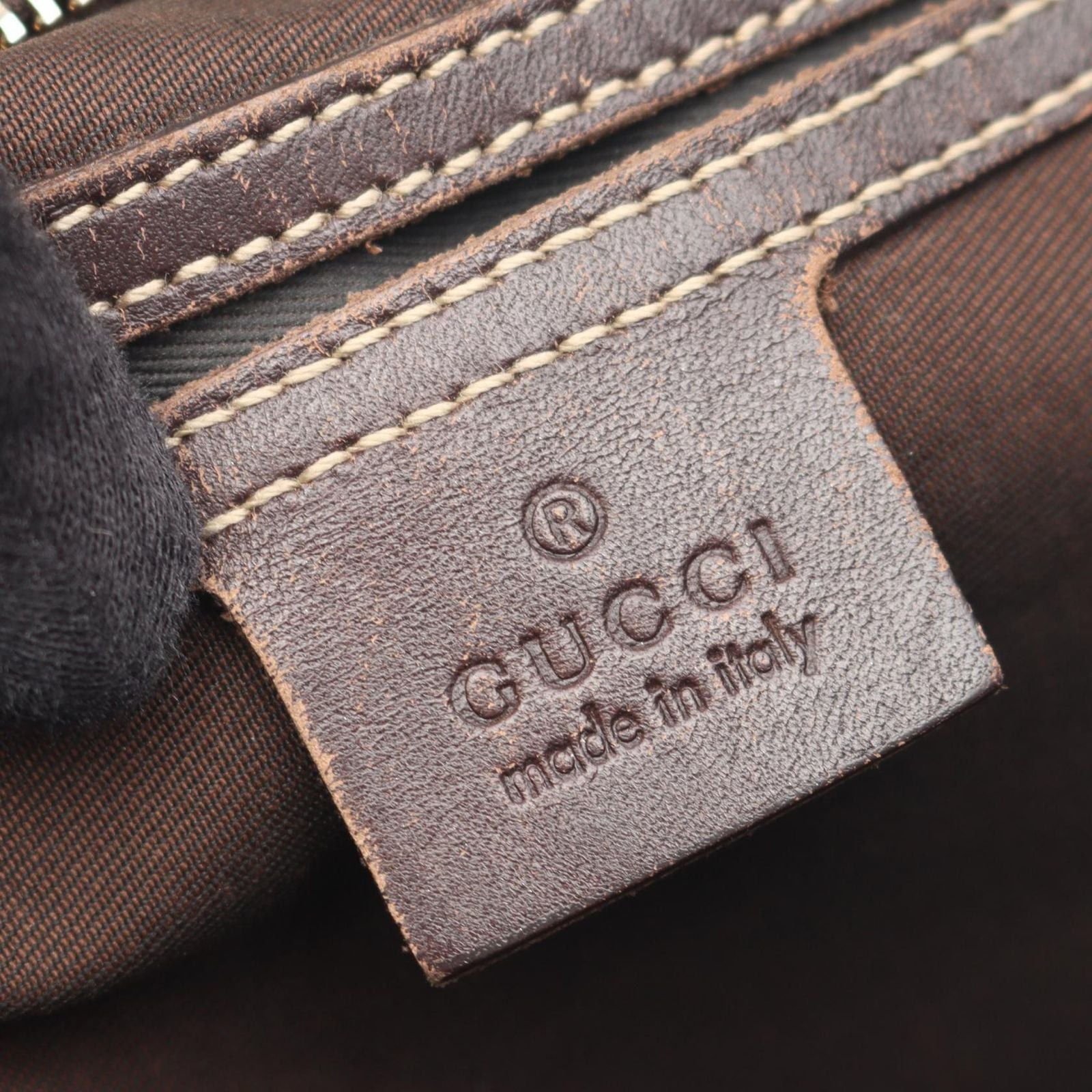 Gucci Shoulder Bag GG Supreme Beige Dark Brown Canvas Leather — view 4