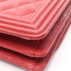Chanel Shoulder Bag Boy Quilted Red Calf Boy Chain — view 7