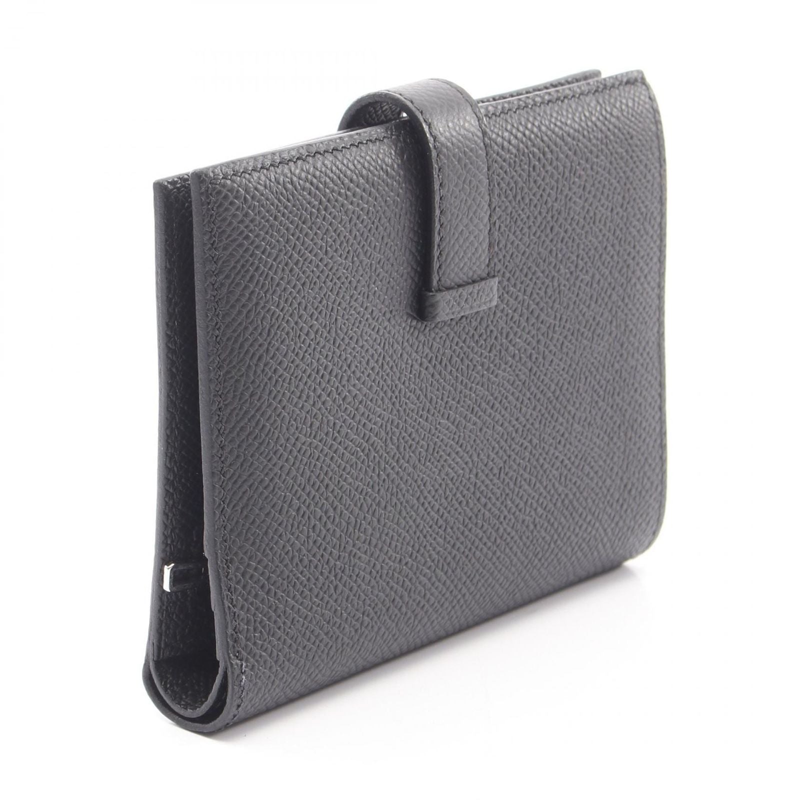 Hermes Bifold Wallet Bearn Compact Black Leather — view 2