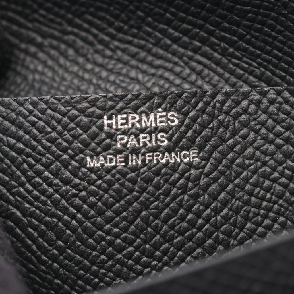 Hermes Bifold Wallet Bearn Compact Black Leather — view 5