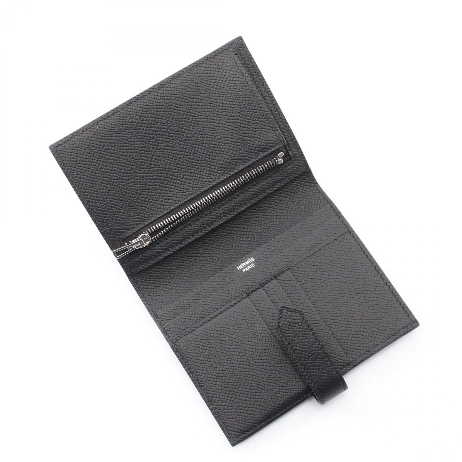 Hermes Bifold Wallet Bearn Compact Black Leather — view 3