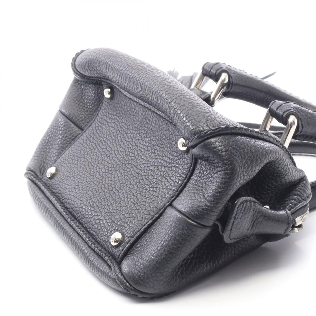 Chanel Handbag Logo Black Leather Fringe Mini — view 6
