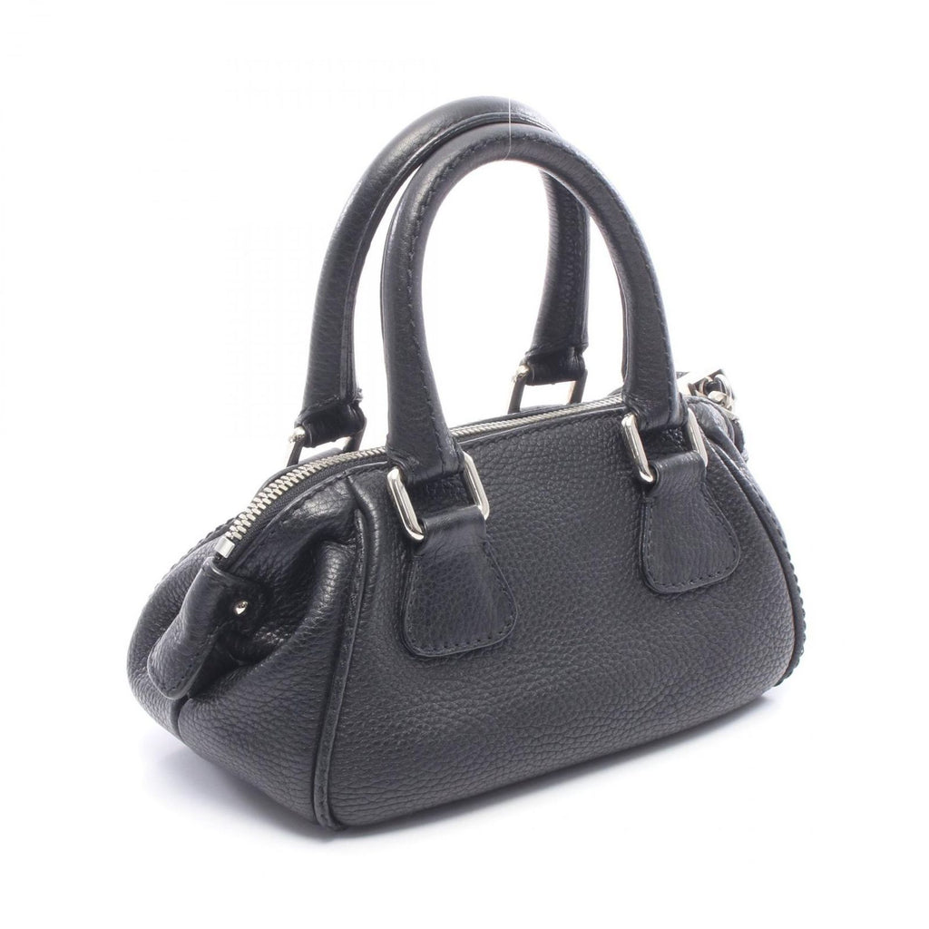 Chanel Handbag Logo Black Leather Fringe Mini — view 2