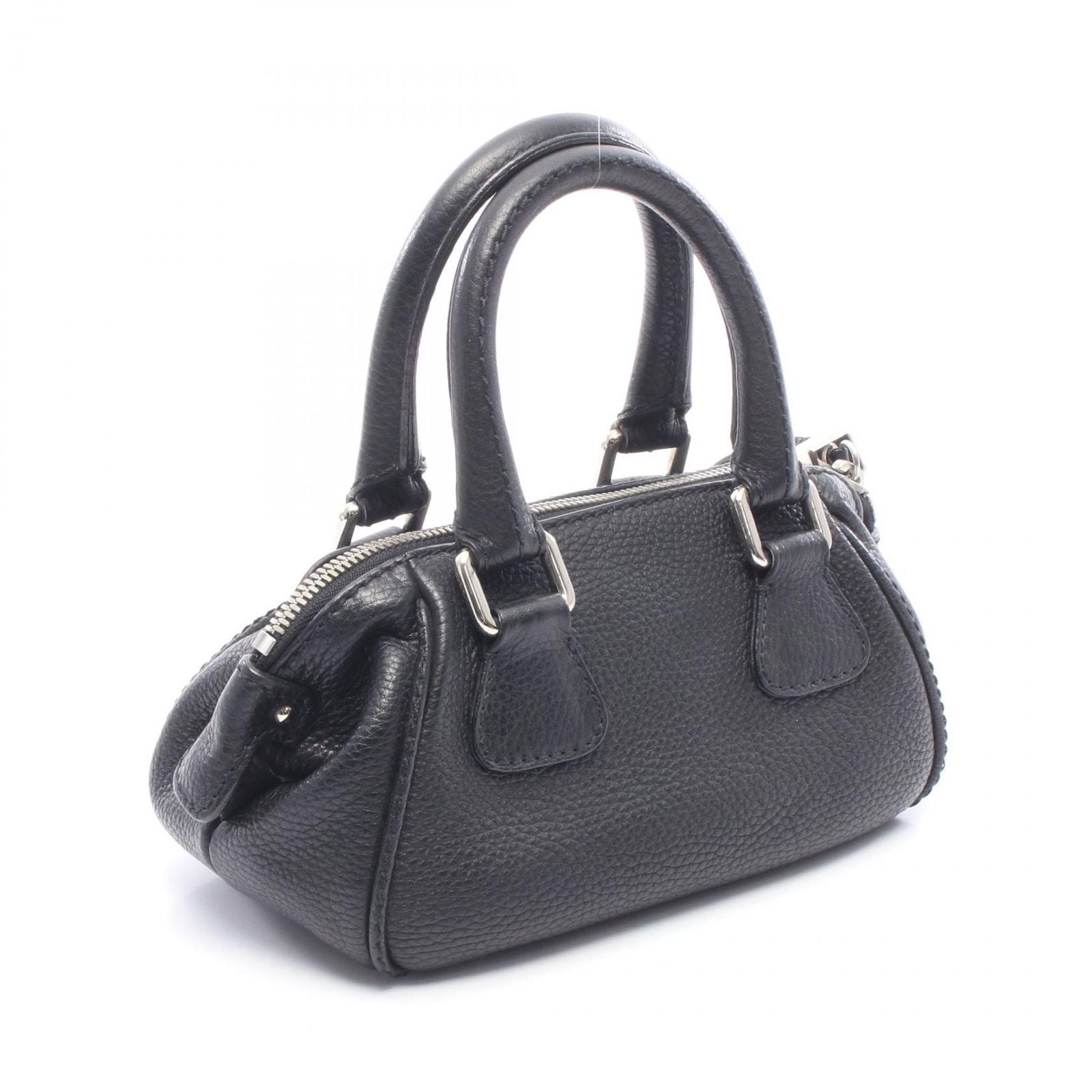 Chanel Handbag Logo Black Leather Fringe Mini — view 2