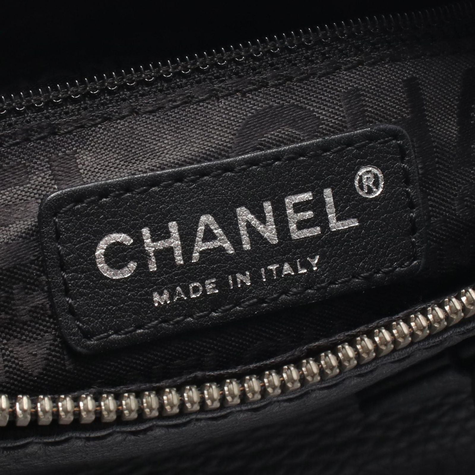 Chanel Handbag Logo Black Leather Fringe Mini — view 4