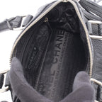Chanel Handbag Logo Black Leather Fringe Mini — view 3