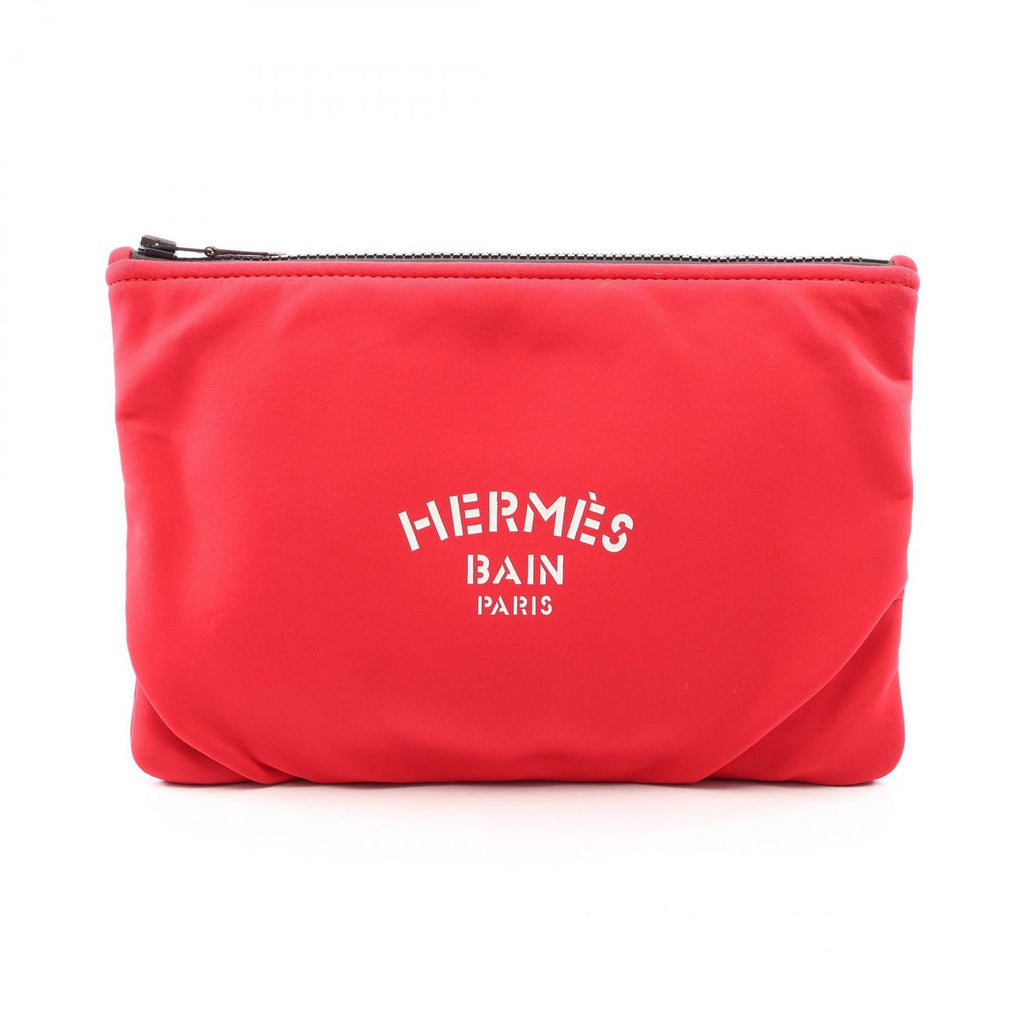 Hermes Pouch Neobain Red Polyamide Trousse Flat