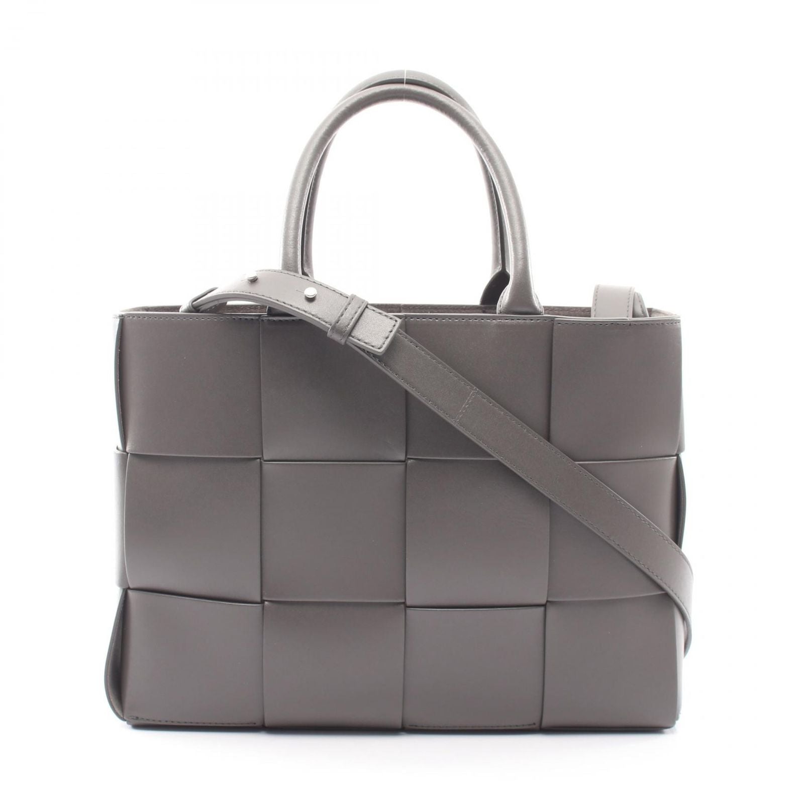 Bottega Veneta Tote Small Arco Maxi Intrecciato 2-Way Gray Leather