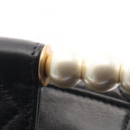 Chanel Shoulder Bag Quilted Pearl Handle 2-Way Black Lambskin Small Shopping — view 9