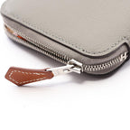 Hermes Round Wallet Azap Compact Silk in Grimeia Leather in Gris Meyer — view 6