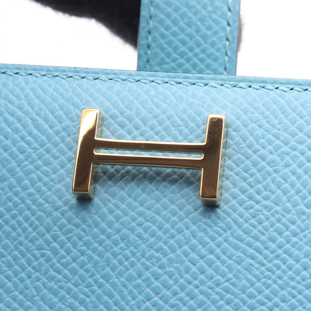 Hermes Bifold Wallet Bearn Souffle Verso Celeste Vert Jade Leather — view 9