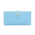 Hermes Bifold Wallet Bearn Souffle Verso Celeste Vert Jade Leather