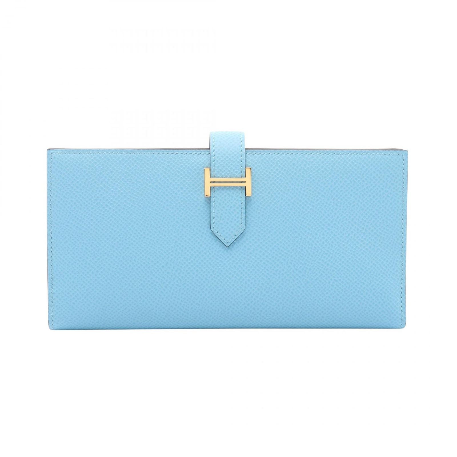 Hermes Bifold Wallet Bearn Souffle Verso Celeste Vert Jade Leather