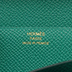 Hermes Bifold Wallet Bearn Souffle Verso Celeste Vert Jade Leather — view 5