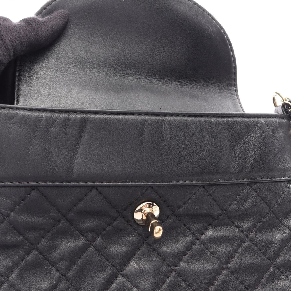 Chanel Shoulder Bag Quilted Bucket Black Leather Chain — view 8