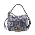 Fendi Handbag Mamma Baguette Small 2-Way Denim Leather