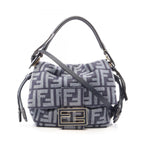 Fendi Handbag Mamma Baguette Small 2-Way Denim Leather