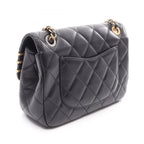 Chanel Shoulder Bag Quilted Black Lambskin Clip Coco Chain — view 2