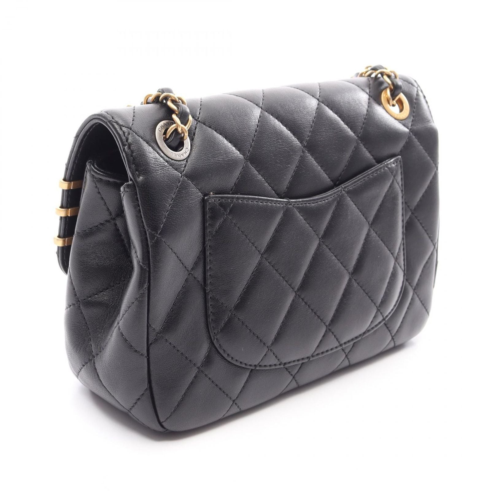 Chanel Shoulder Bag Quilted Black Lambskin Clip Coco Chain — view 2
