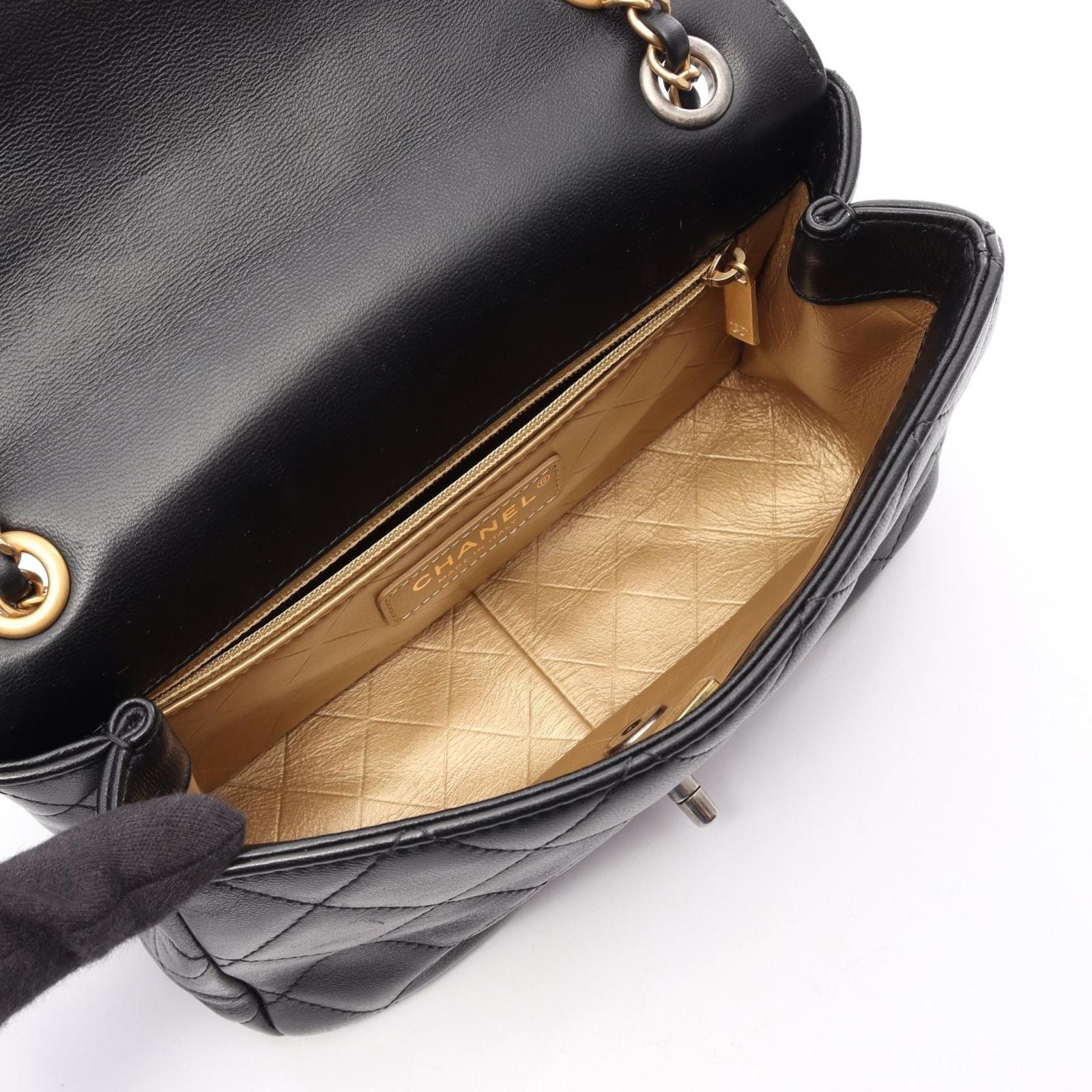 Chanel Shoulder Bag Quilted Black Lambskin Clip Coco Chain — view 3