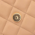 Chanel Shoulder Bag Quilted Beige Calf Chain Wallet — view 9