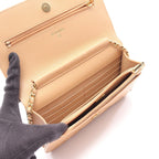 Chanel Shoulder Bag Quilted Beige Calf Chain Wallet — view 3