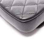 Chanel Shoulder Bag Quilted Black Lambskin Chain — view 8