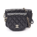 Chanel Shoulder Bag Quilted Black Lambskin Chain