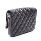 Chanel Shoulder Bag Quilted Black Lambskin Chain — view 2