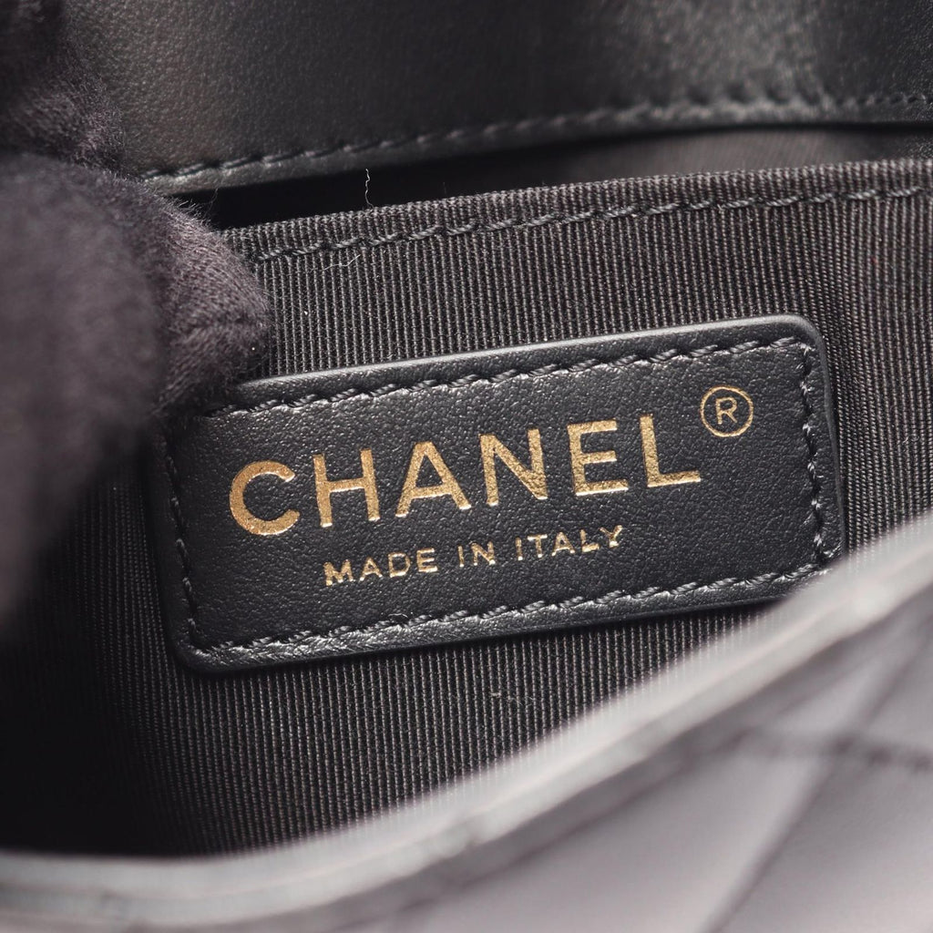 Chanel Shoulder Bag Quilted Black Lambskin Chain — view 5