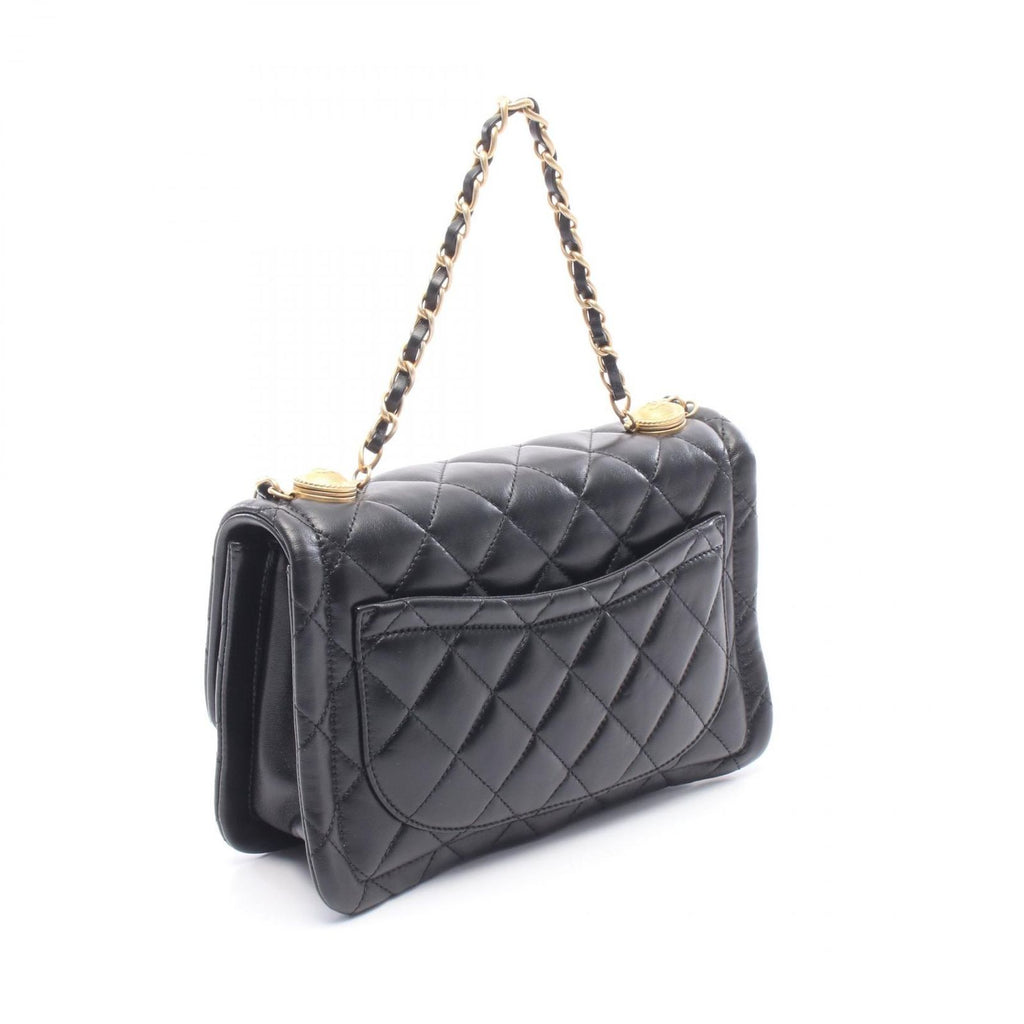 Chanel Shoulder Bag Quilted Black Lambskin 2-Way Chain — view 2
