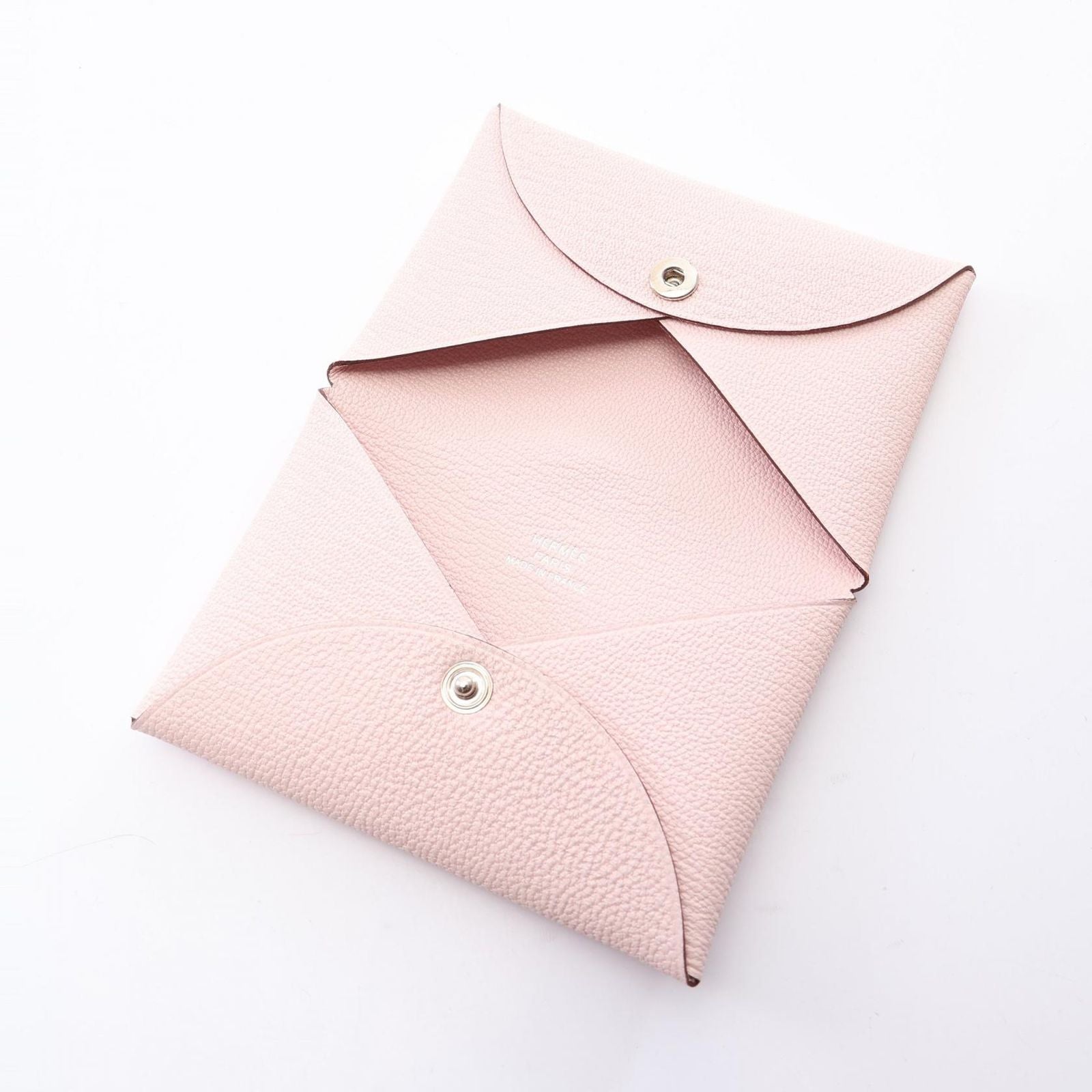 Hermes Coin Case Calvi Mauvepere Leather — view 3