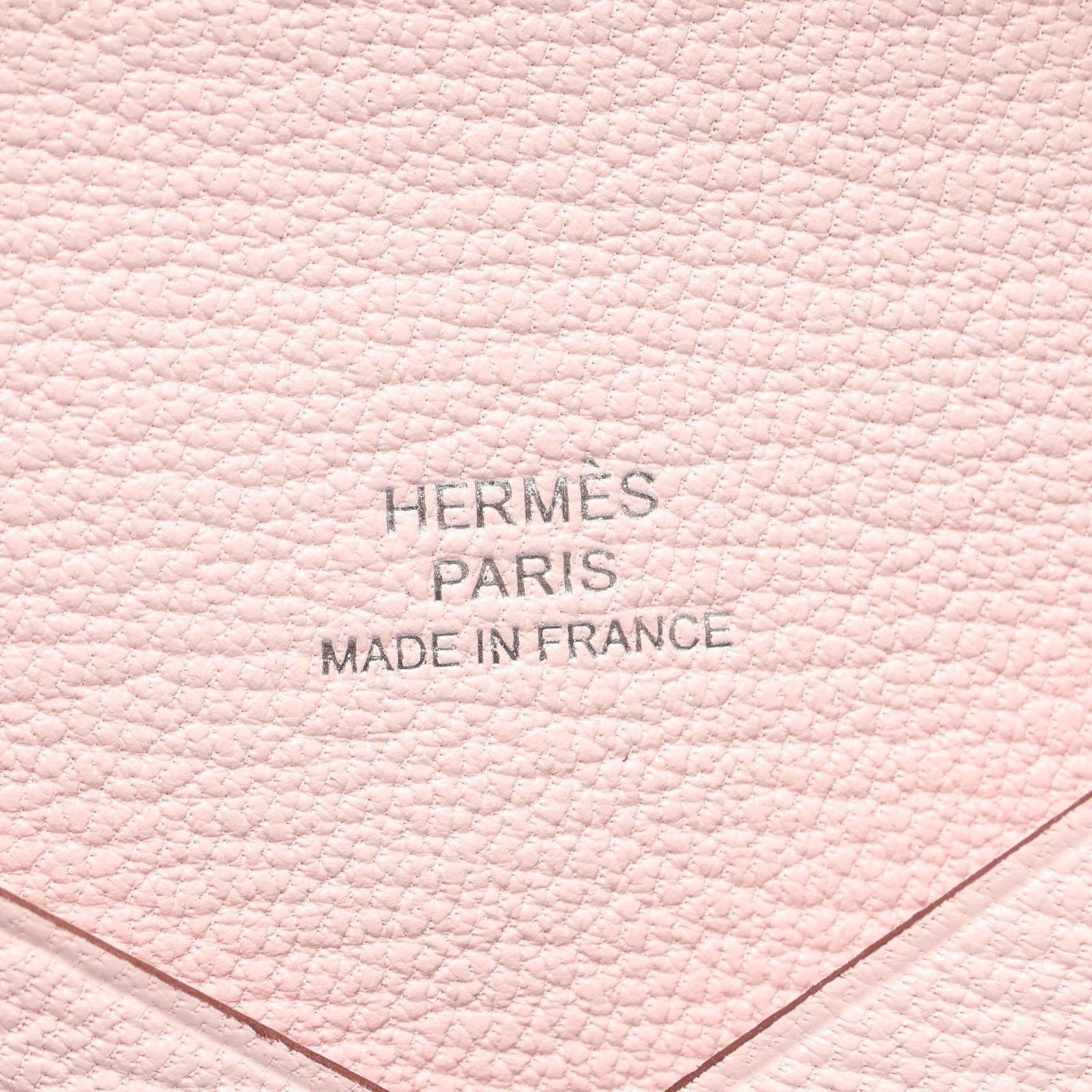 Hermes Coin Case Calvi Mauvepere Leather — view 5