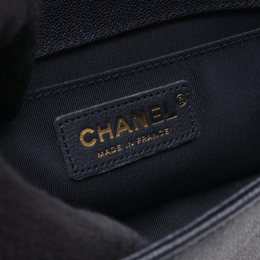 Chanel Shoulder Bag Boy Small Navy Calf Chain — view 4