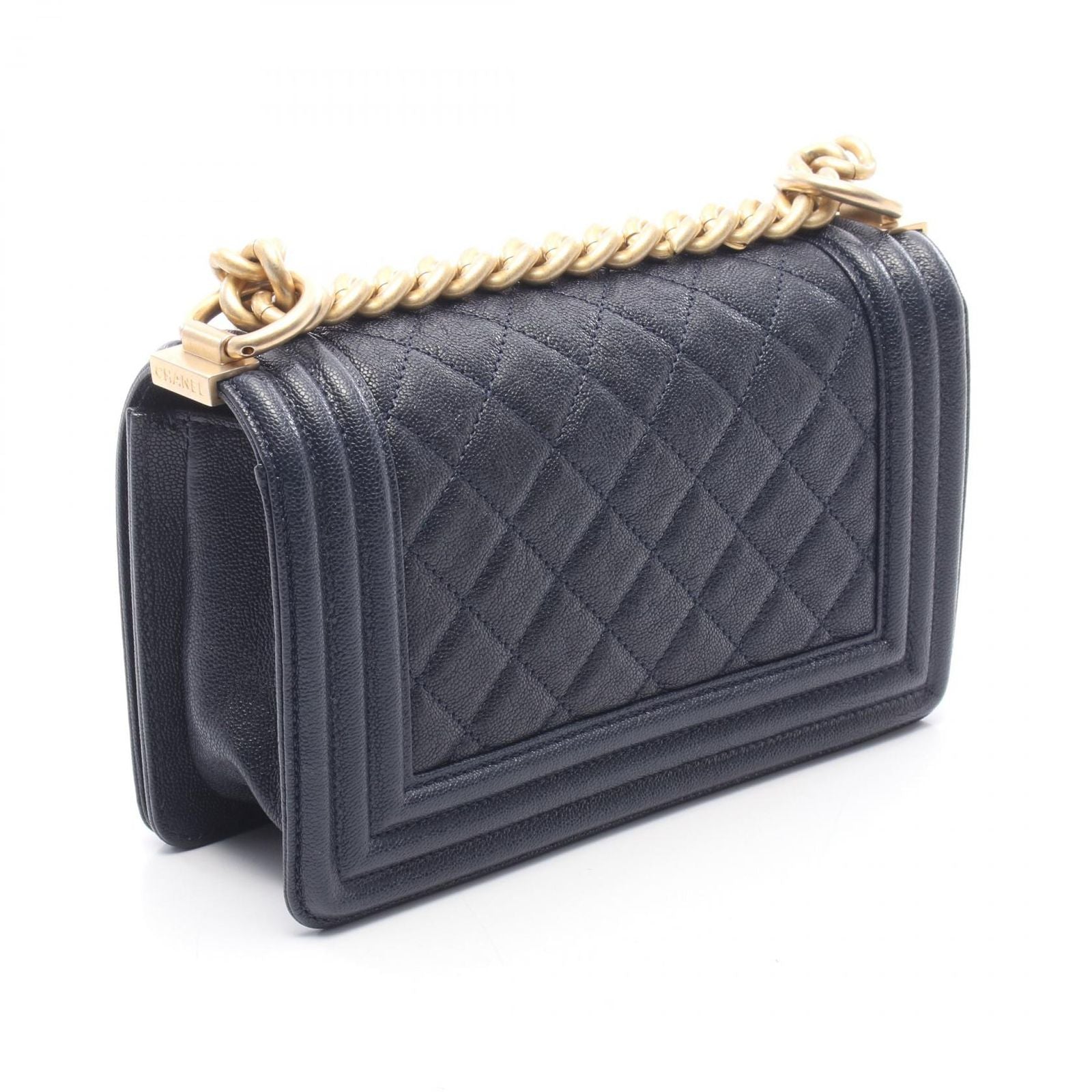 Chanel Shoulder Bag Boy Small Navy Calf Chain — view 2